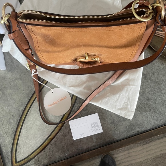 NWT See by Chloe Genuine Calfskin Joan Shoulder Bag, Chestnut - Picture 3 of 7